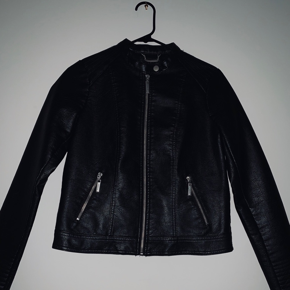 Black leather jacket